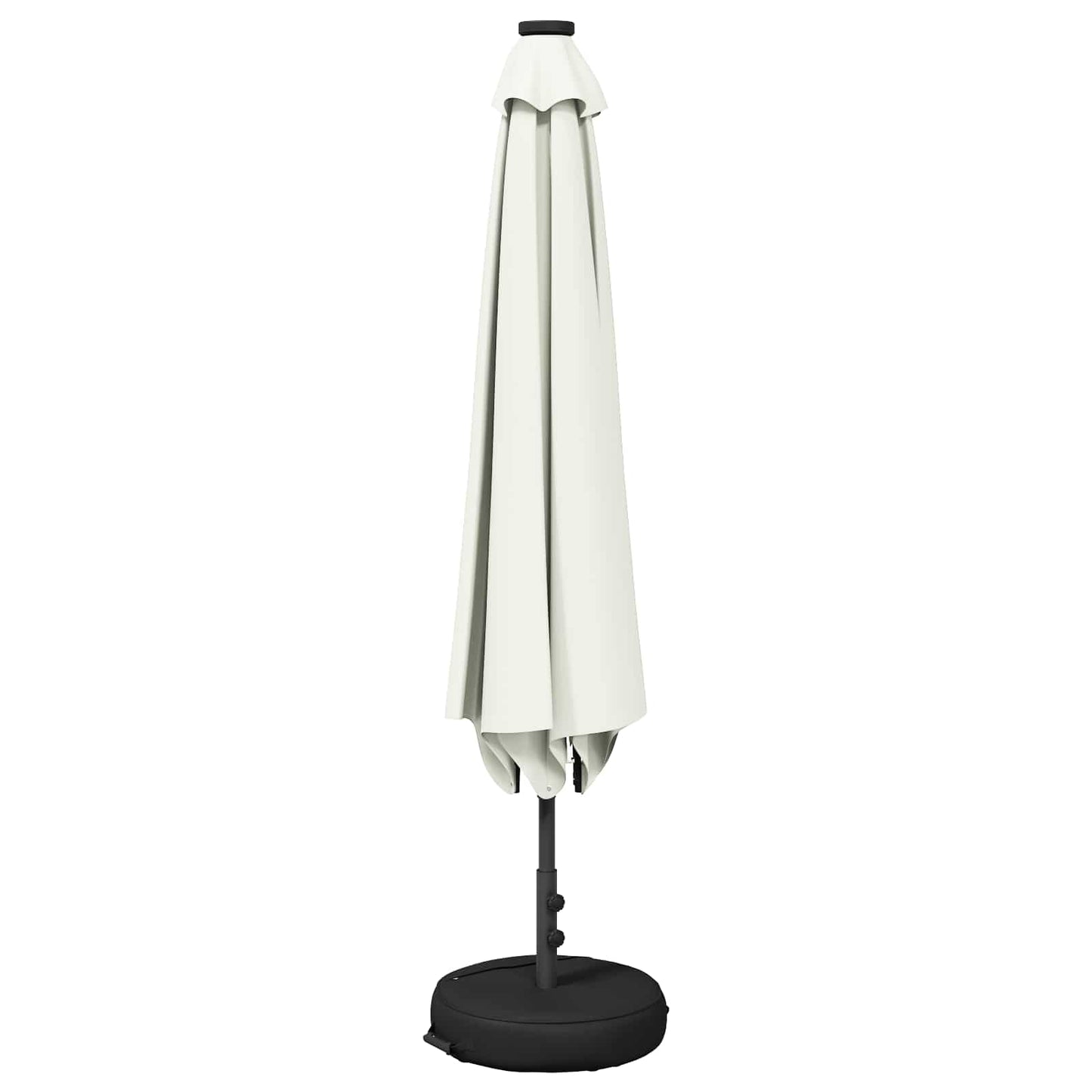 Garden Parasol with LED Lights 230 x 230 cm Polyester Cream
