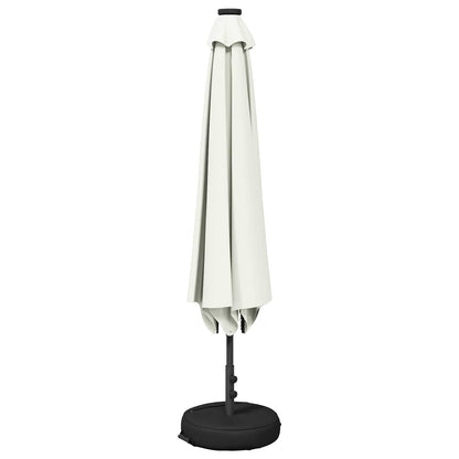 Garden Parasol with LED Lights 230 x 230 cm Polyester Cream
