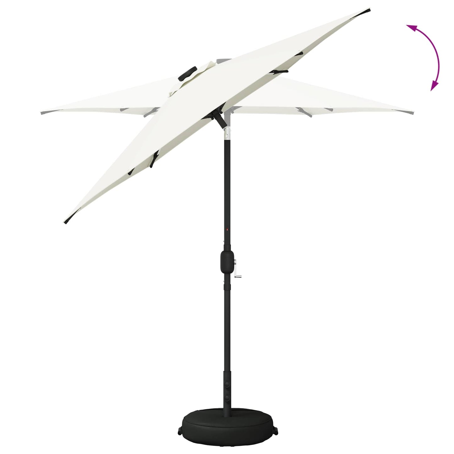 Garden Parasol with LED Lights 230 x 230 cm Polyester Cream