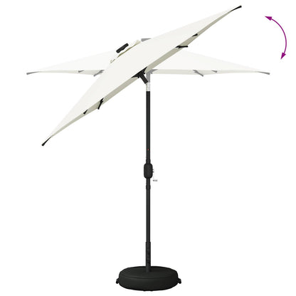 Garden Parasol with LED Lights 230 x 230 cm Polyester Cream
