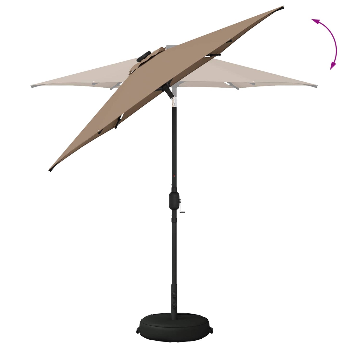 Garden Parasol with LED Lights and Base 230 x 230 cm Polyester