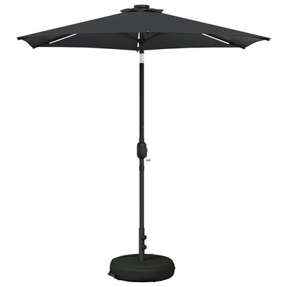 Garden Parasol with LED Lights and Base 230 x 230 cm Polyester