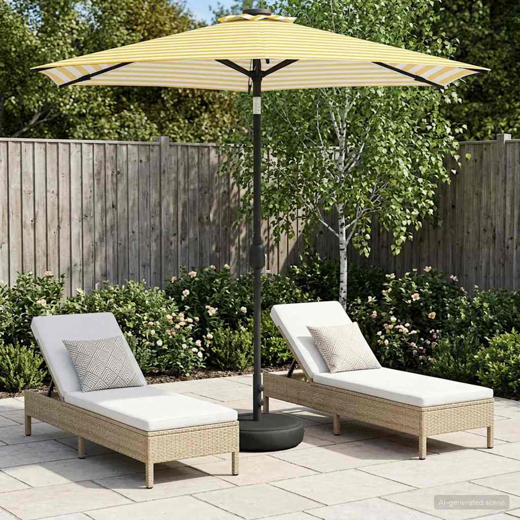 Garden Parasol with LED Lights and Base 230 x 230 cm Polyester