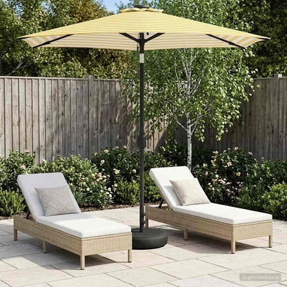 Garden Parasol with LED Lights and Base 230 x 230 cm Polyester