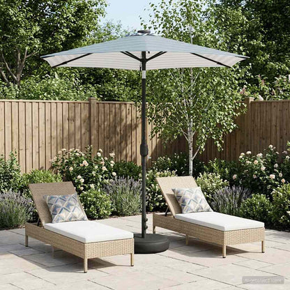Garden Parasol with LED Lights and Base 230 x 230 cm Polyester