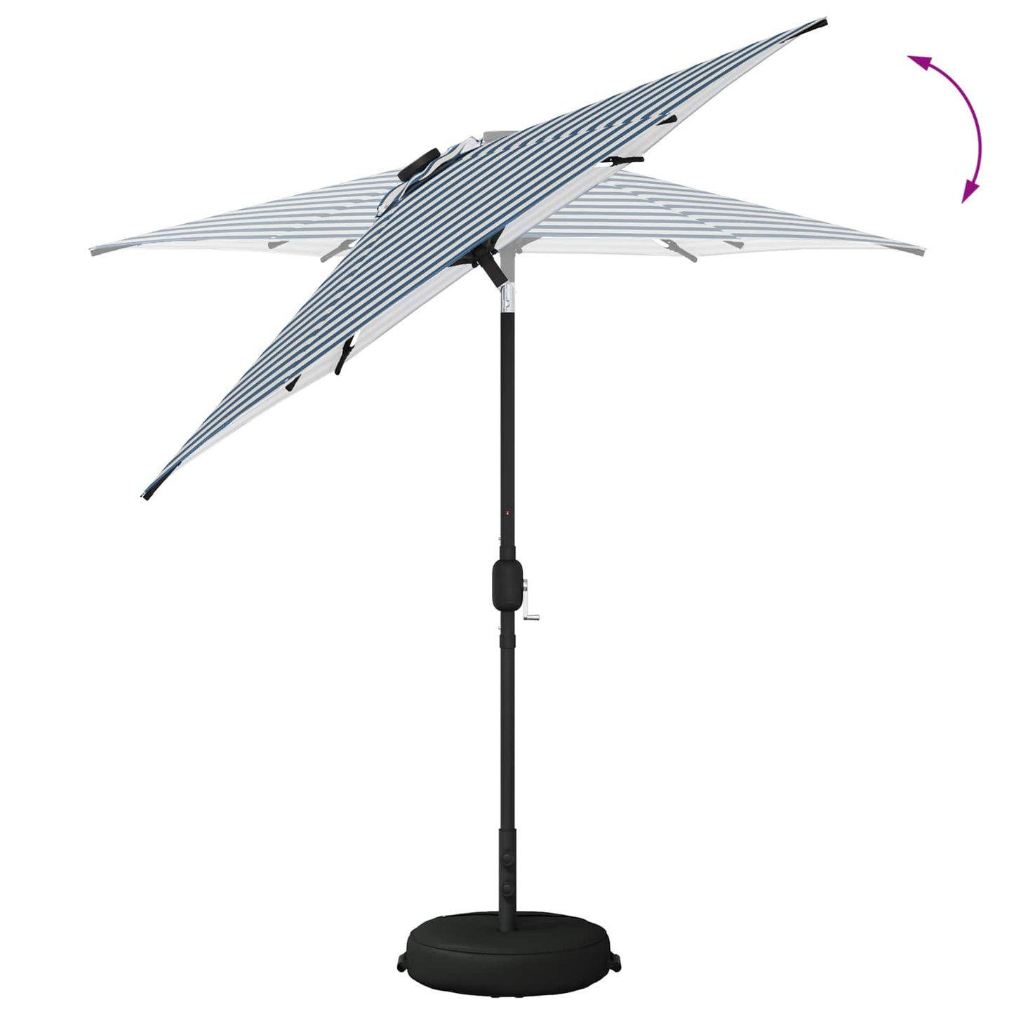 Garden Parasol with LED Lights and Base 230 x 230 cm Polyester