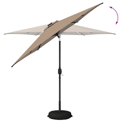 Garden Parasol with LED Lights and Base 270 x 270 cm Polyester