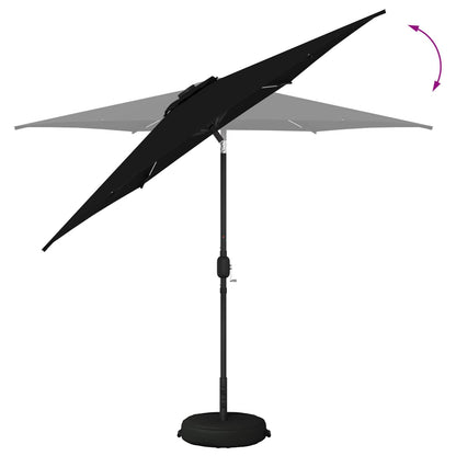Garden Parasol with LED Lights and Base 270 x 270 cm Polyester