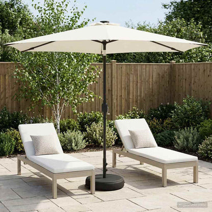 Garden Parasol with LED Lights 300 x 300 cm Polyester Cream