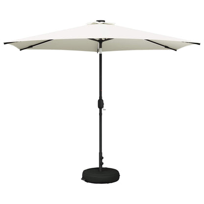 Garden Parasol with LED Lights 300 x 300 cm Polyester Cream