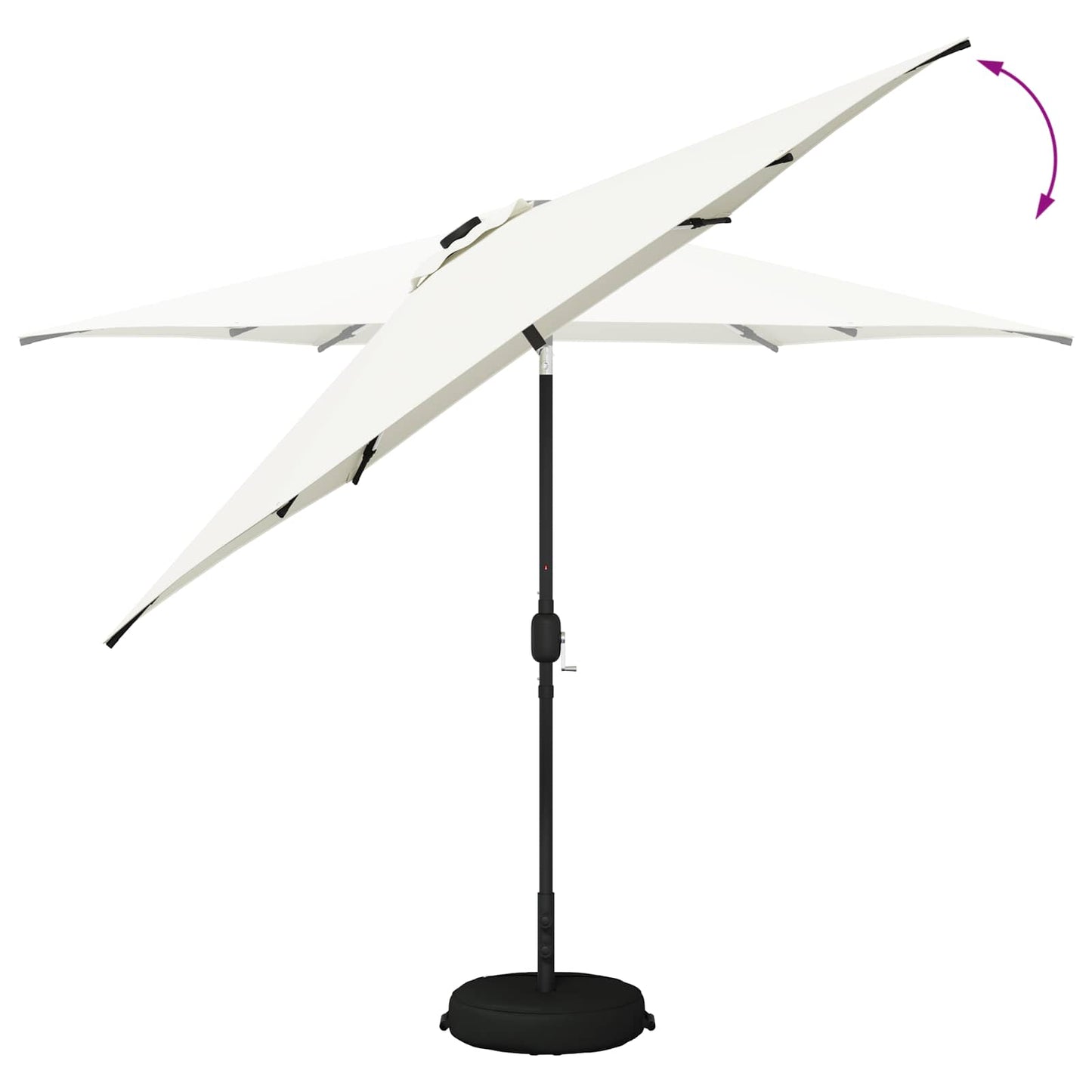 Garden Parasol with LED Lights 300 x 300 cm Polyester Cream
