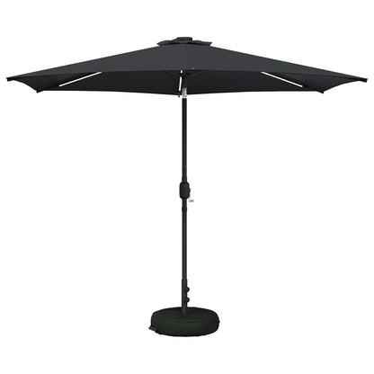 Garden Parasol with LED Lights and Base 300 x 300 cm Polyester