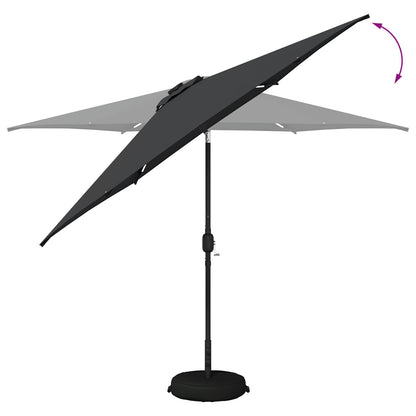 Garden Parasol with LED Lights and Base 300 x 300 cm Polyester