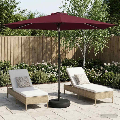 Garden Parasol with LED Lights and Base 300 x 300 cm Polyester