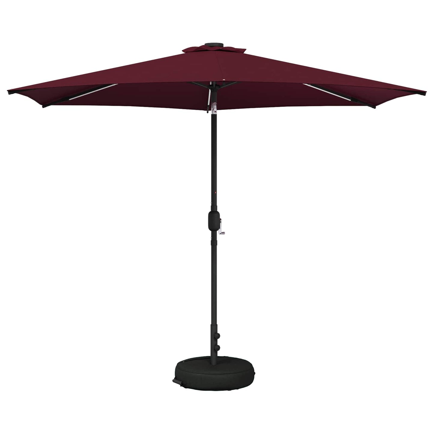 Garden Parasol with LED Lights and Base 300 x 300 cm Polyester