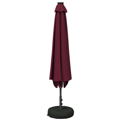 Garden Parasol with LED Lights and Base 300 x 300 cm Polyester