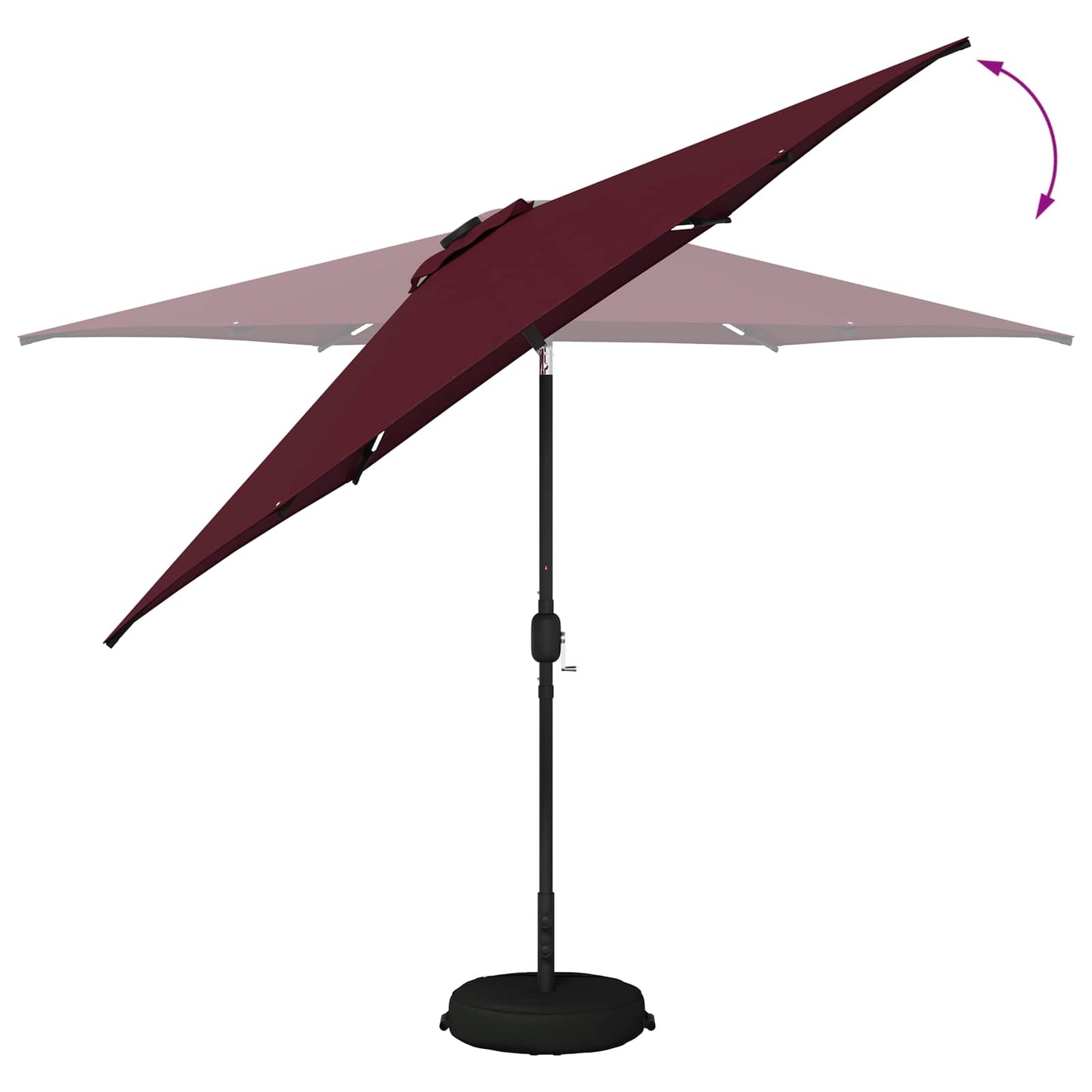 Garden Parasol with LED Lights and Base 300 x 300 cm Polyester