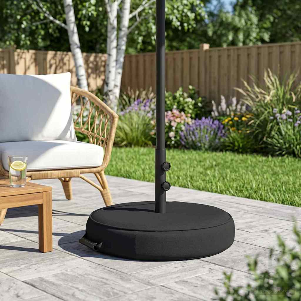Patio Umbrella Base 50 x 50 cm Steel Black