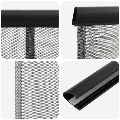 Insect Door Screen with Mesh Curtain Black polyester