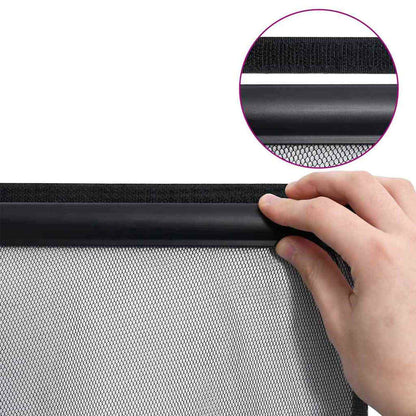 Insect Door Screen with Mesh Curtain Black polyester