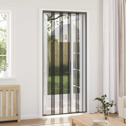 Insect Door Screen with Mesh Curtain Black polyester
