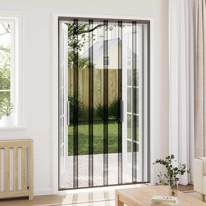 Insect Door Screen with Mesh Curtain Black polyester