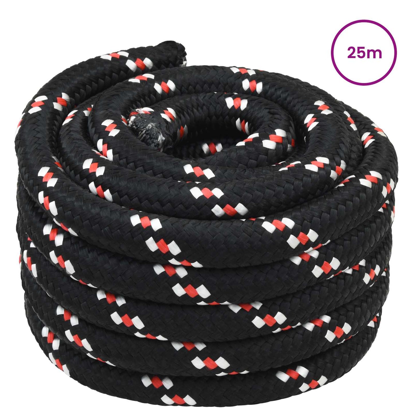 Boat Rope 25 m 5 Black and Red PP