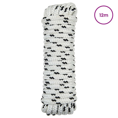 Boat Rope 12 m 1.4 White and Black Polyester