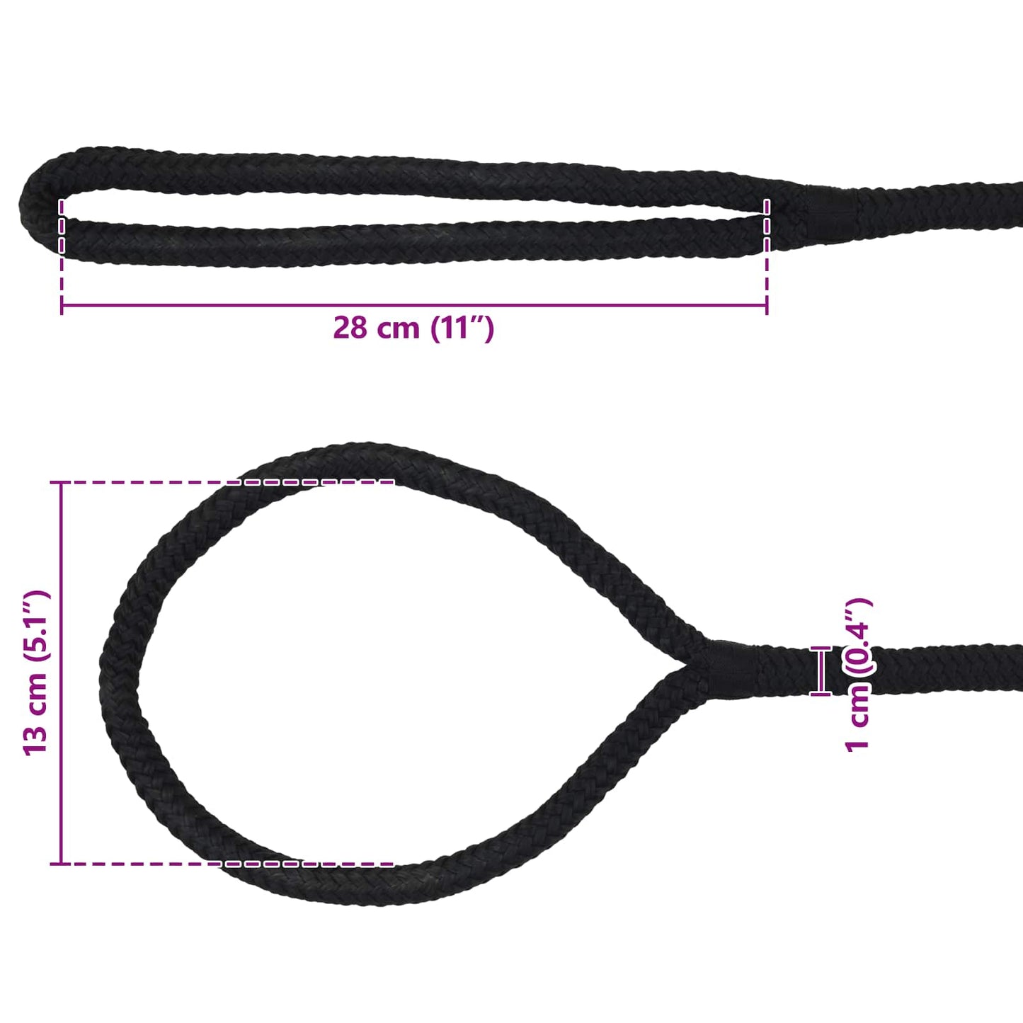 Boat Rope 9 m 1 Black Polyester