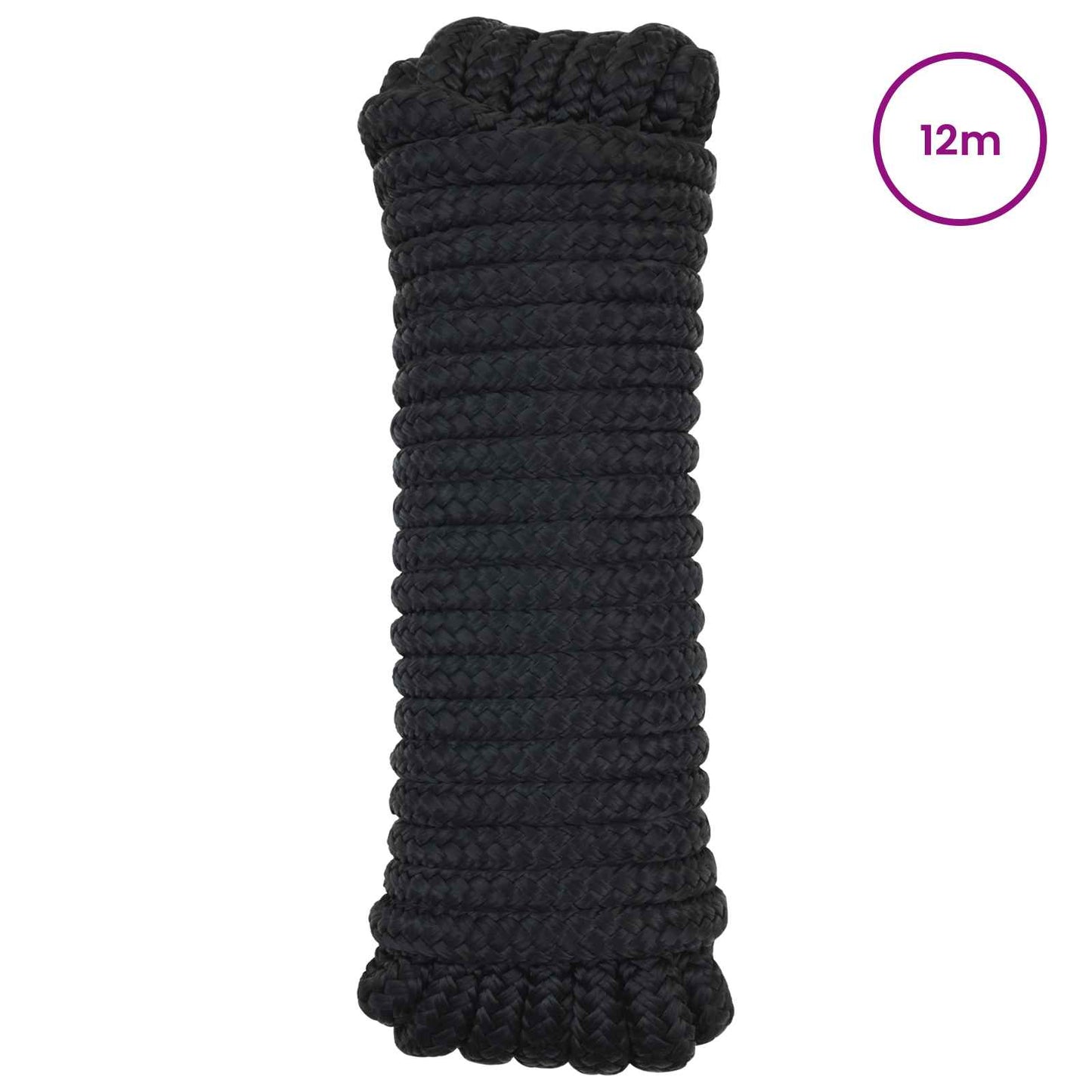 Boat Rope 12 m 1 Black Polyester