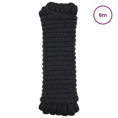 Boat Rope 6 m 1.6 Black Polyester