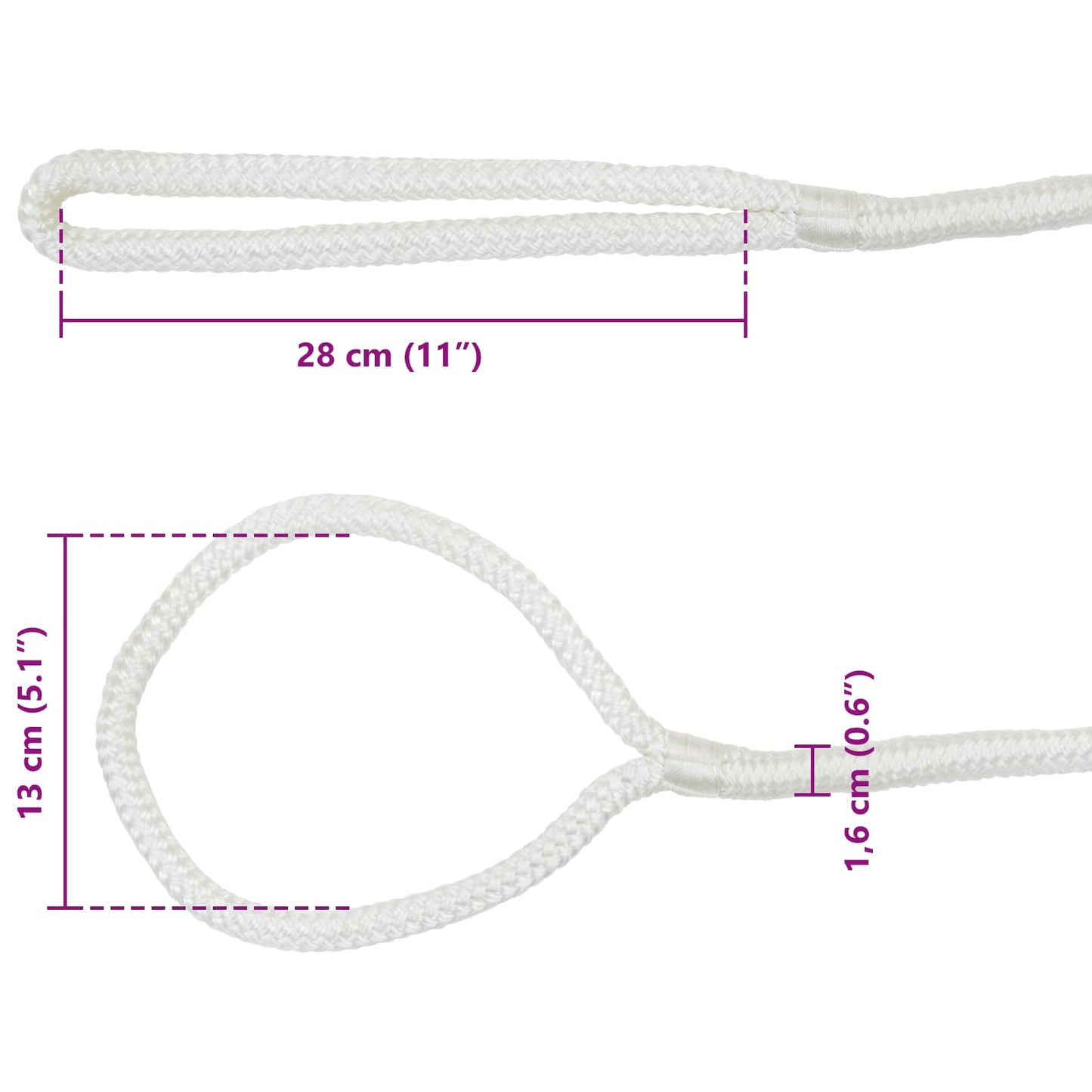 Boat Rope 9 m 1.6 White Polyester