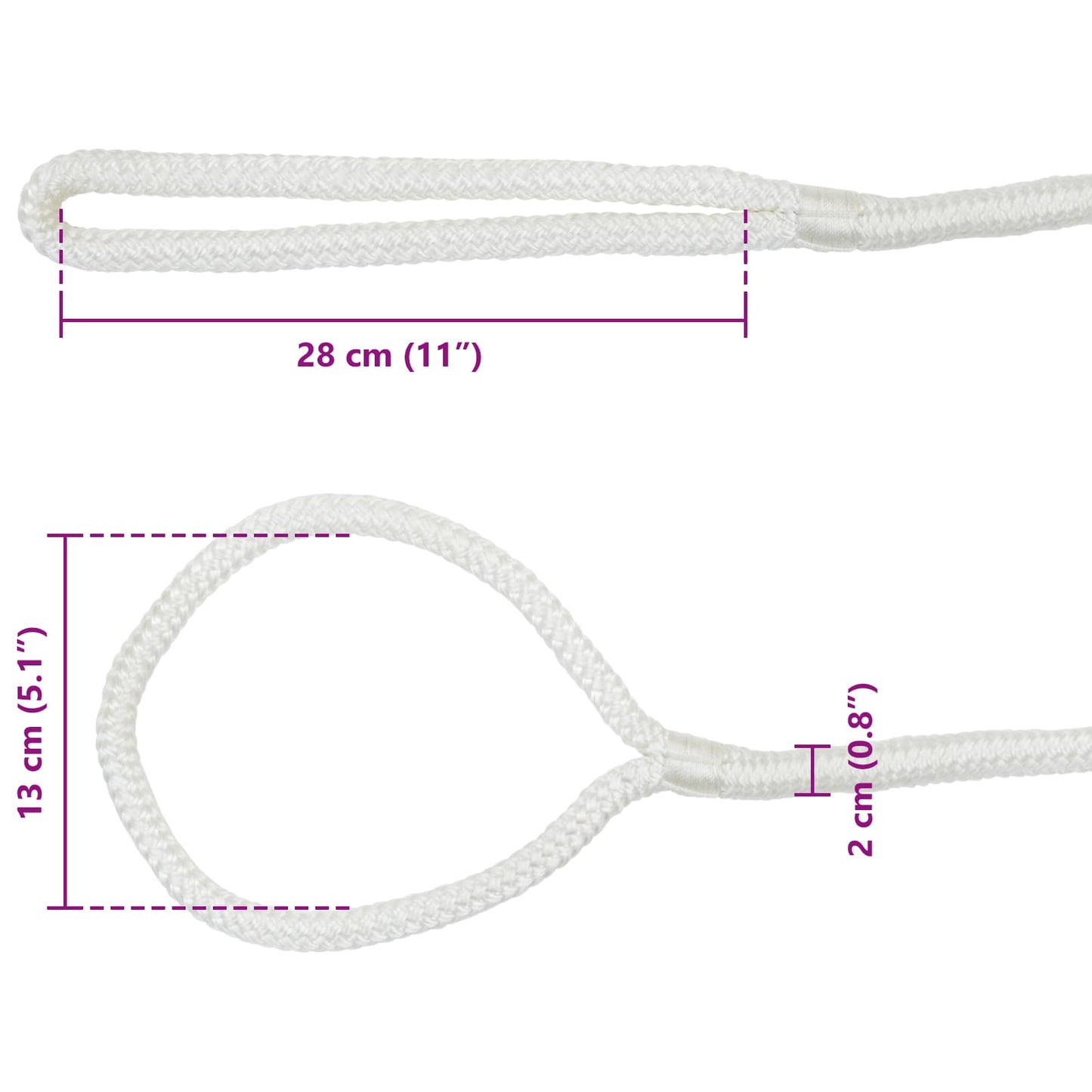 Boat Rope 9 m 2 White Polyester