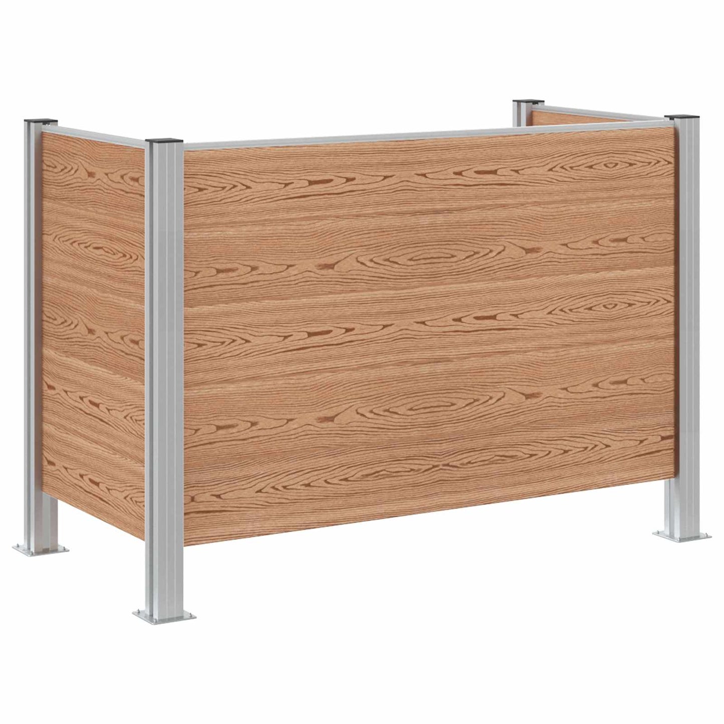 Garbage Bin Fence Brown 161 x 85 x 115 cm Aluminium and WPC