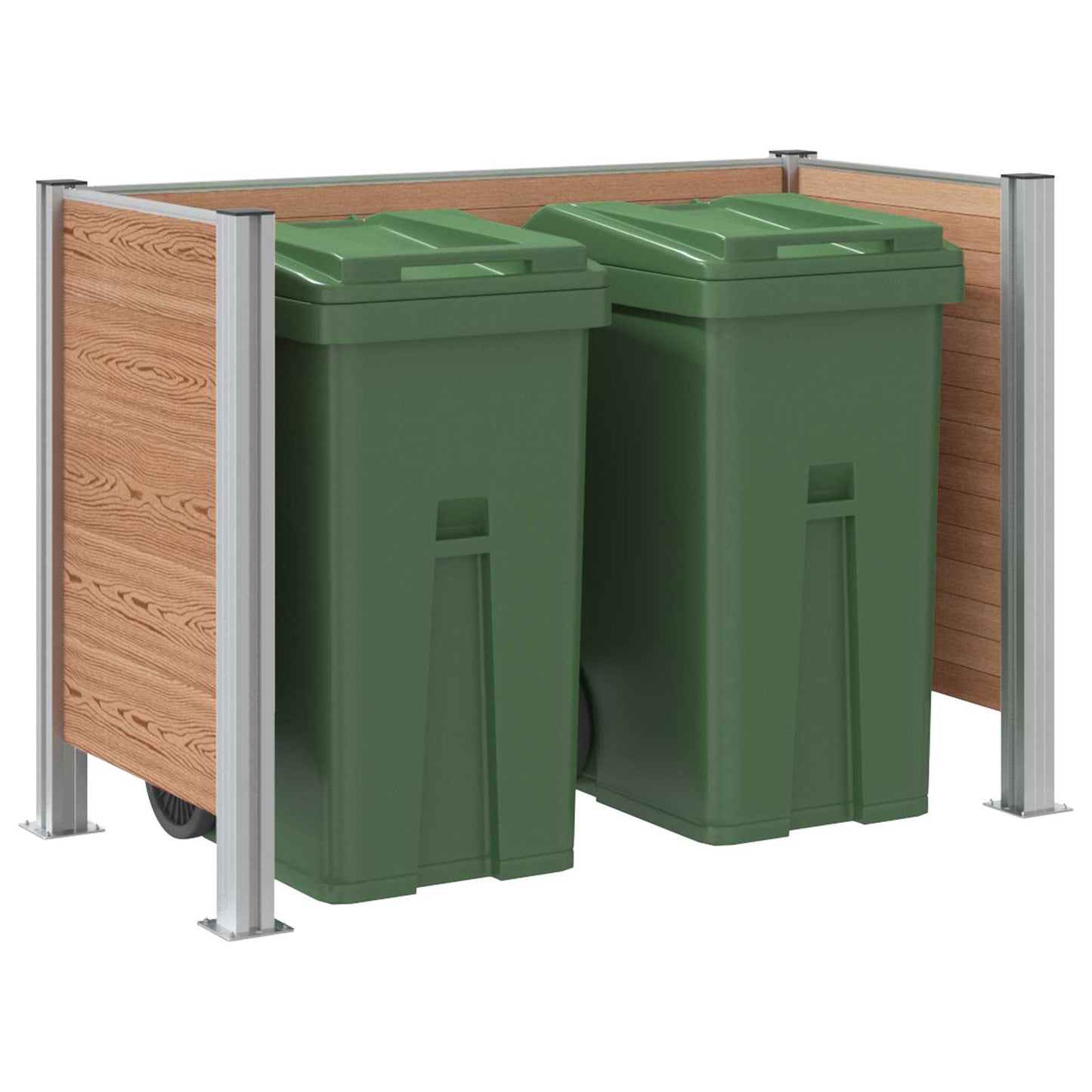 Garbage Bin Fence Brown 161 x 85 x 115 cm Aluminium and WPC
