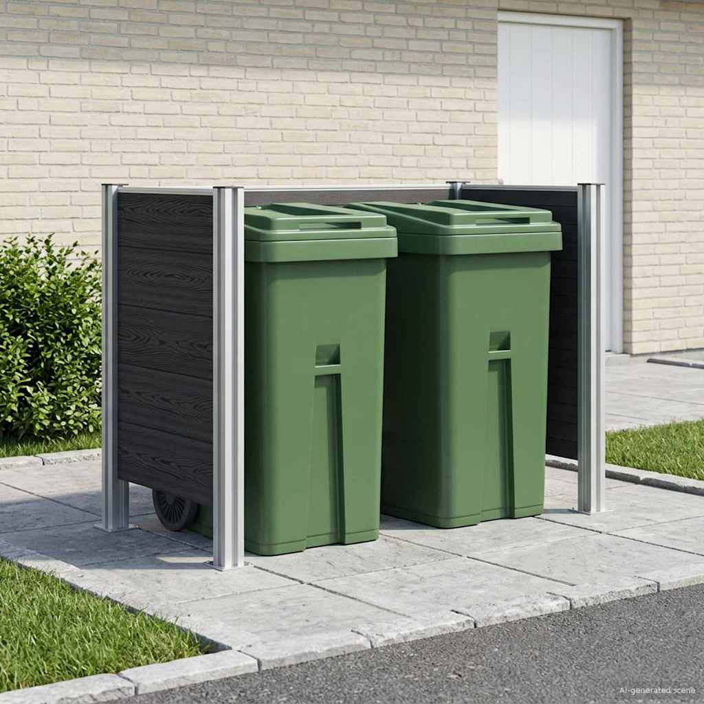 Garbage Bin Fence Grey 161 x 85 x 115 cm Aluminium and WPC