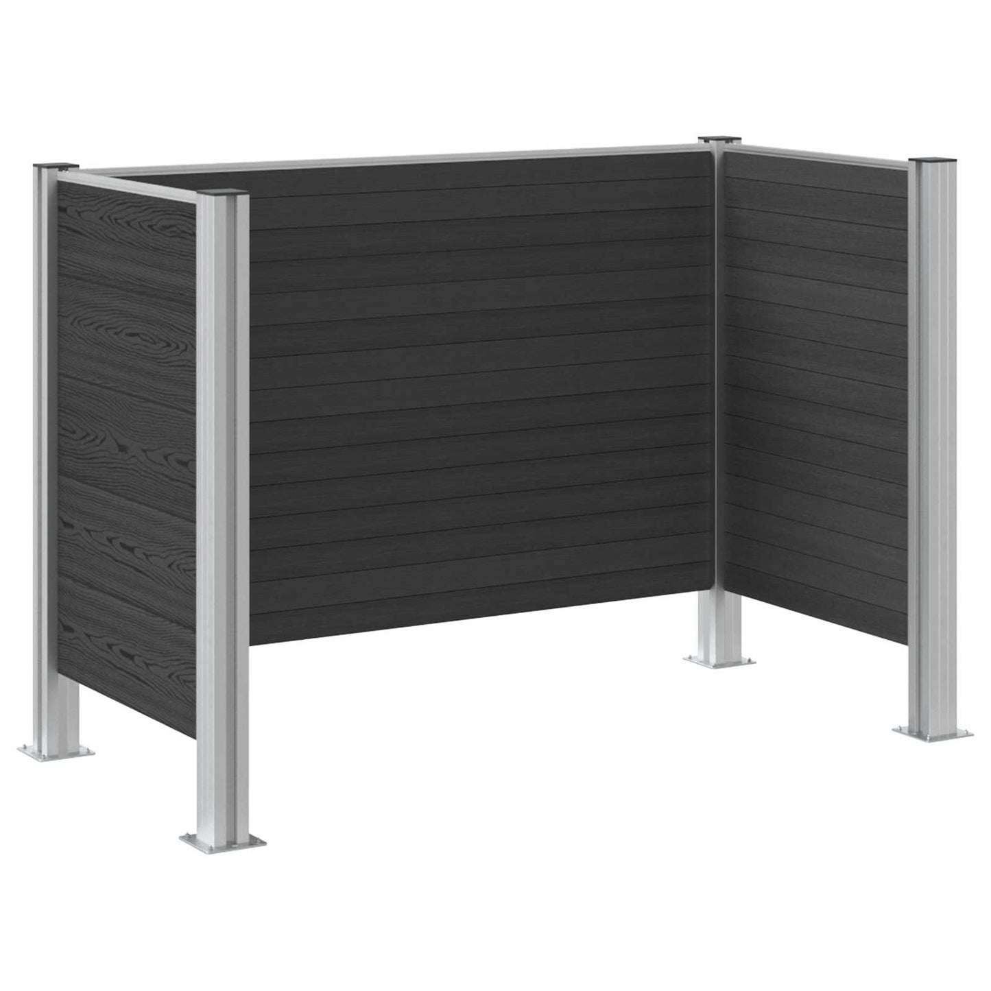 Garbage Bin Fence Grey 161 x 85 x 115 cm Aluminium and WPC