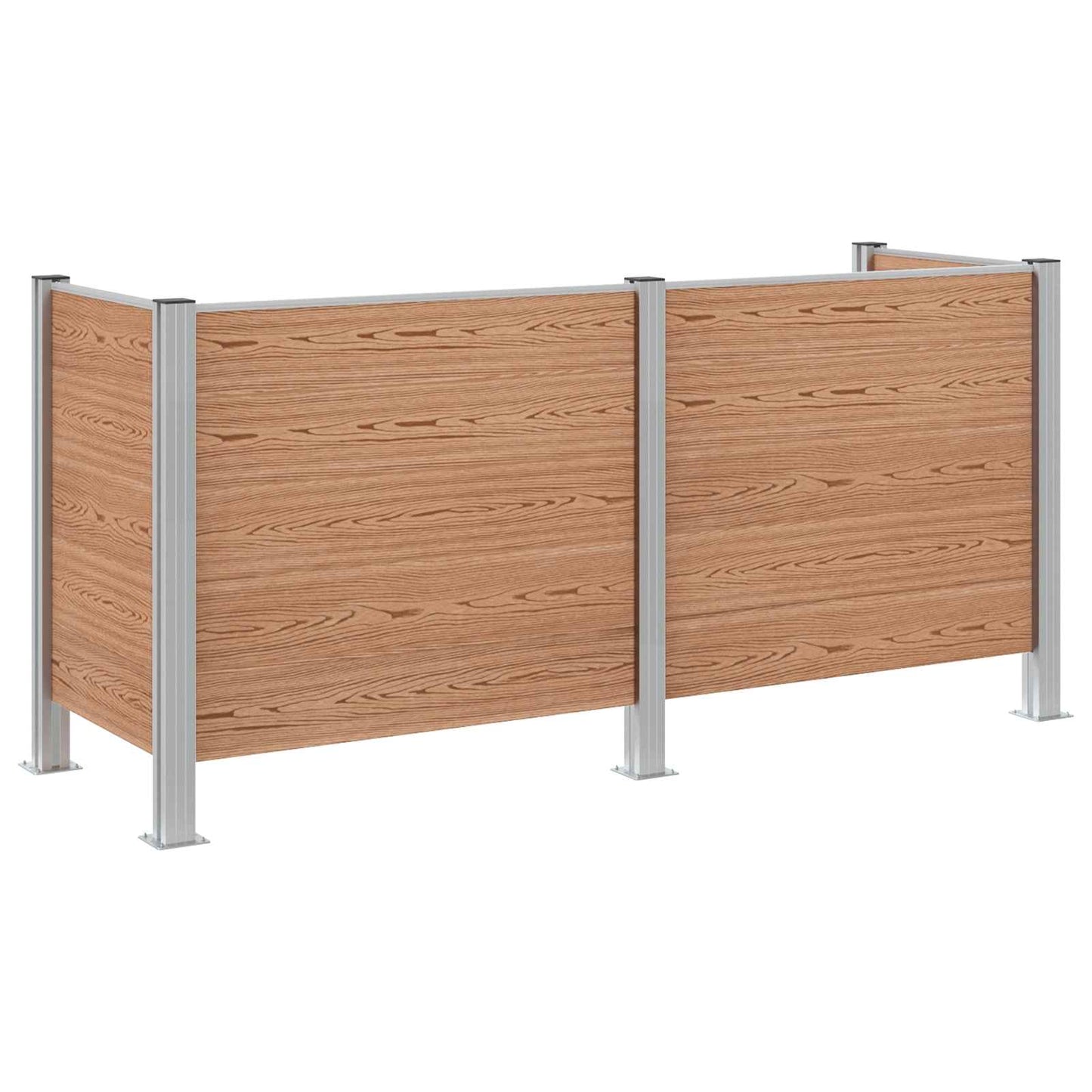 Garbage Bin Fence Brown 237 x 85 x 115 cm Aluminium and WPC