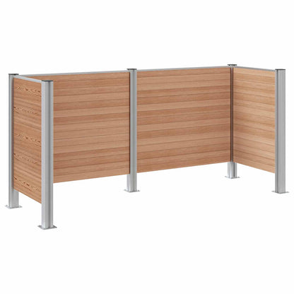Garbage Bin Fence Brown 237 x 85 x 115 cm Aluminium and WPC