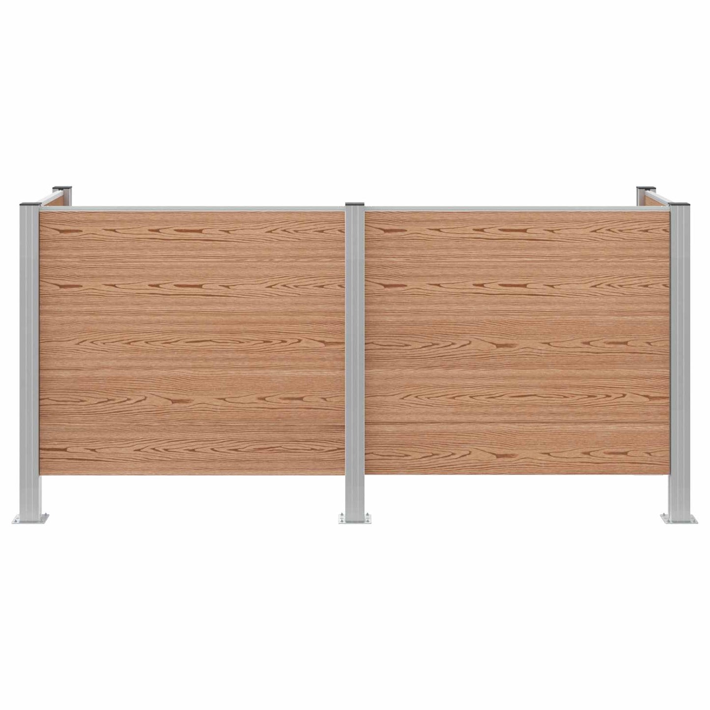 Garbage Bin Fence Brown 237 x 85 x 115 cm Aluminium and WPC
