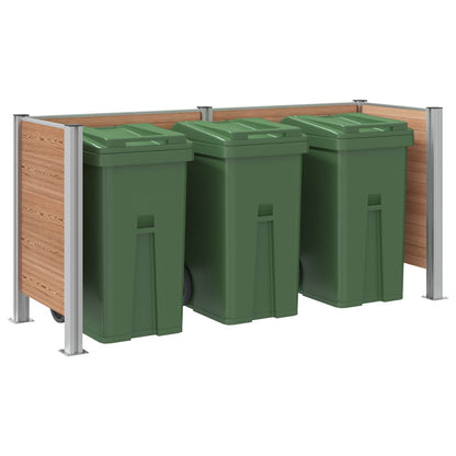 Garbage Bin Fence Brown 237 x 85 x 115 cm Aluminium and WPC