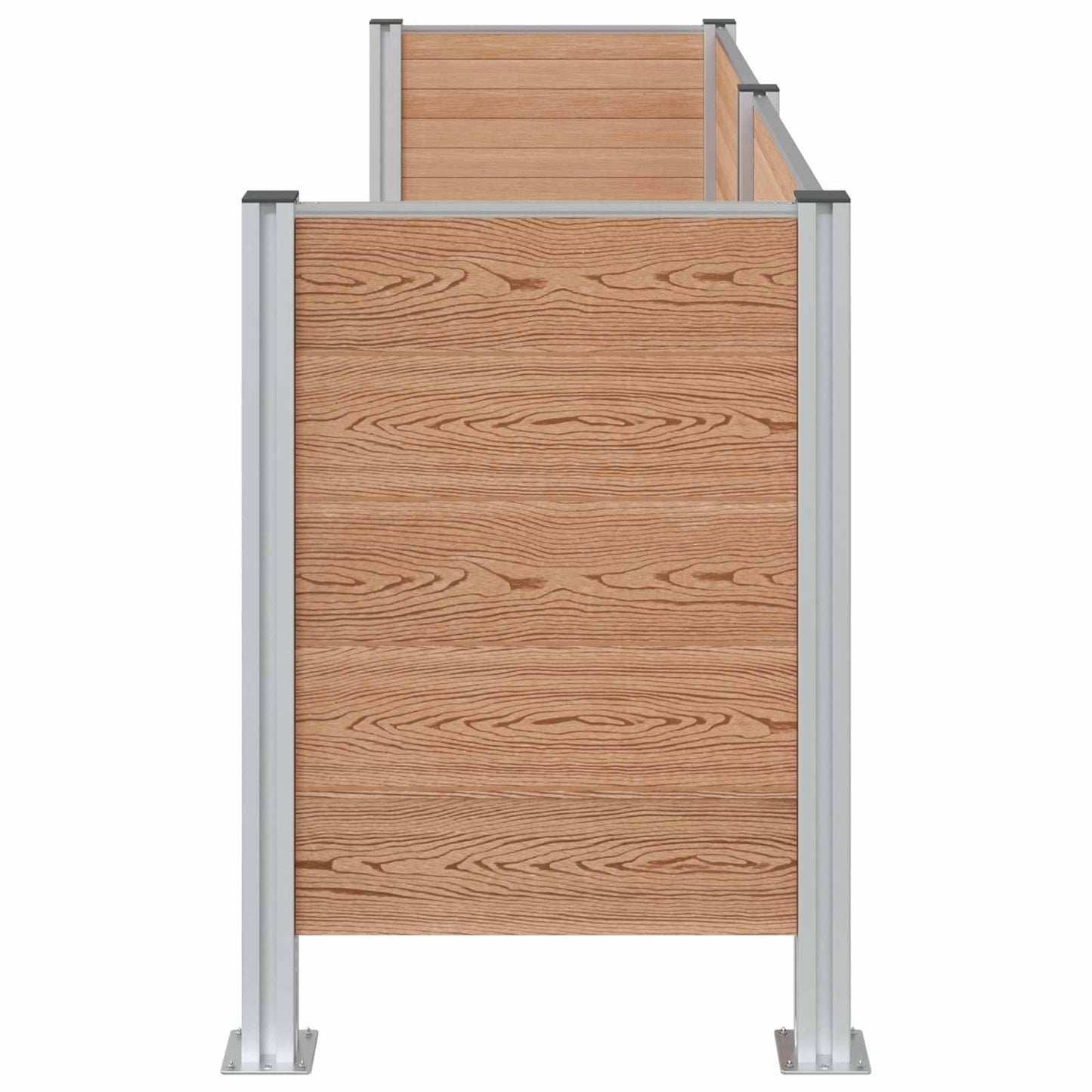 Garbage Bin Fence Brown 237 x 85 x 115 cm Aluminium and WPC