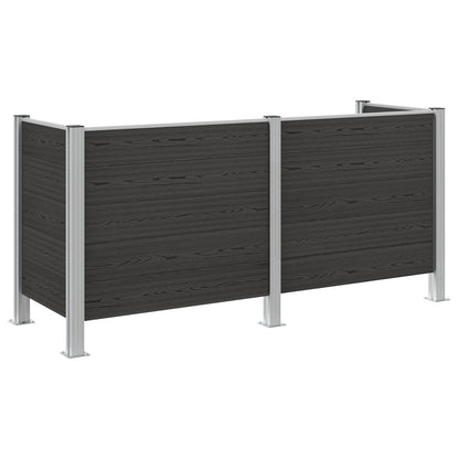 Garbage Bin Fence Grey 237 x 85 x 115 cm Aluminium and WPC