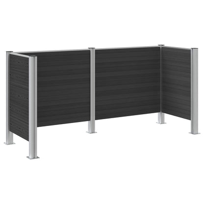 Garbage Bin Fence Grey 237 x 85 x 115 cm Aluminium and WPC