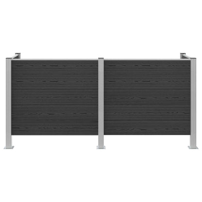 Garbage Bin Fence Grey 237 x 85 x 115 cm Aluminium and WPC
