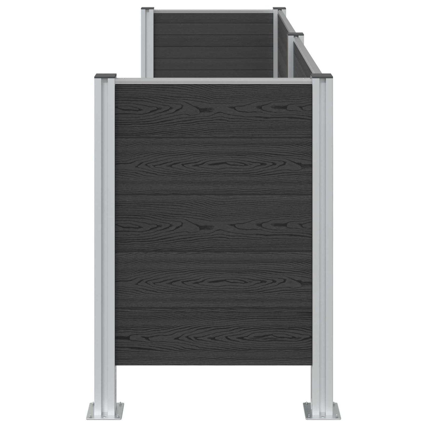 Garbage Bin Fence Grey 237 x 85 x 115 cm Aluminium and WPC