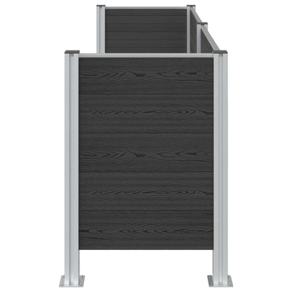 Garbage Bin Fence Grey 237 x 85 x 115 cm Aluminium and WPC