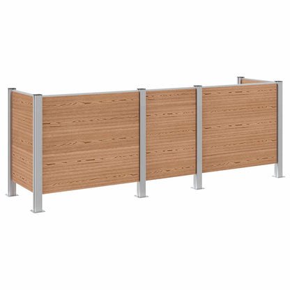 Garbage Bin Fence Brown 315 x 85 x 115 cm Aluminium and WPC