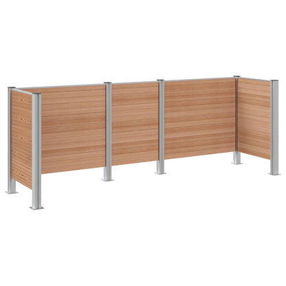 Garbage Bin Fence Brown 315 x 85 x 115 cm Aluminium and WPC