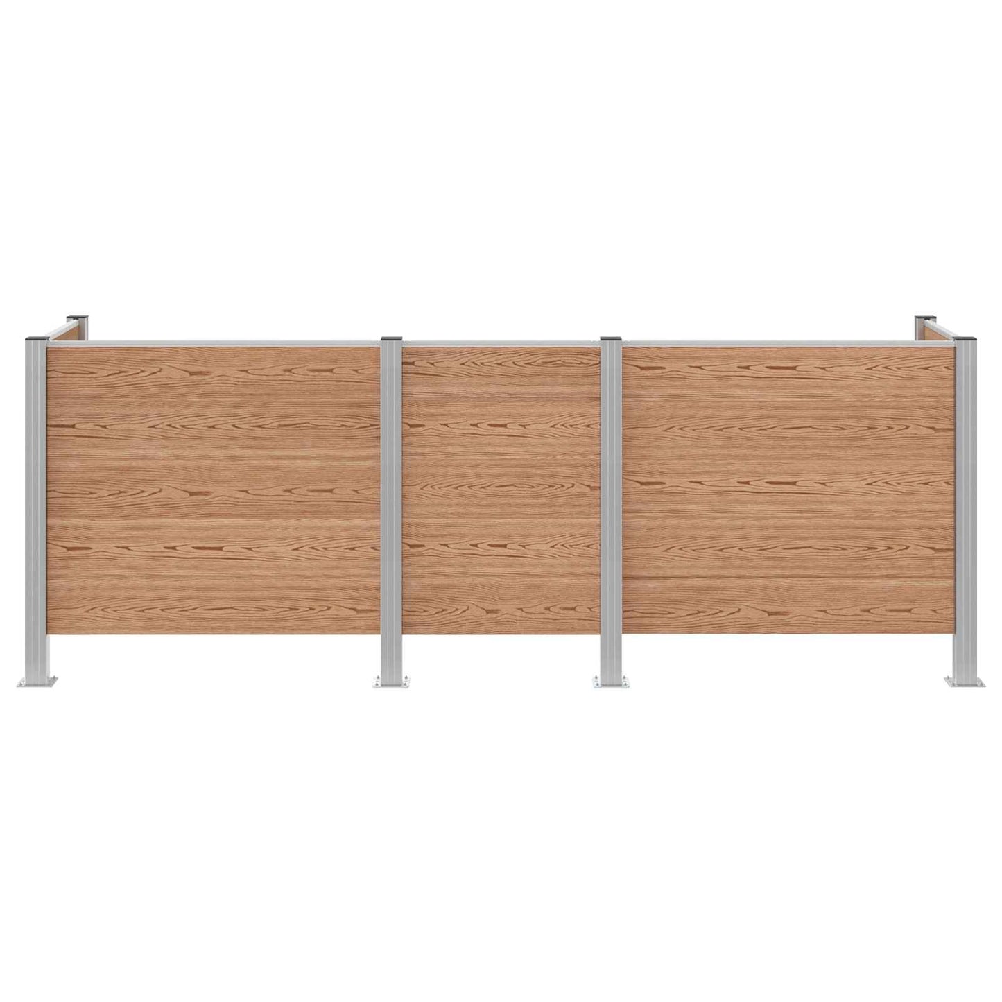 Garbage Bin Fence Brown 315 x 85 x 115 cm Aluminium and WPC